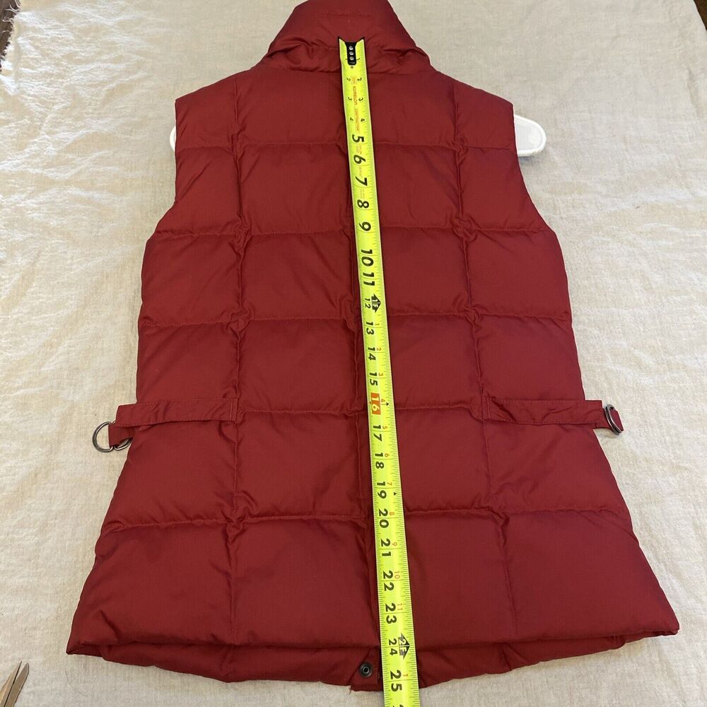 Eddie Bauer Goose Down Vest Size XS Red Zip Buttons Straps Pockets 700 Fill - Picture 12 of 12